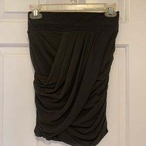 Express - olive green ruffle skirt
